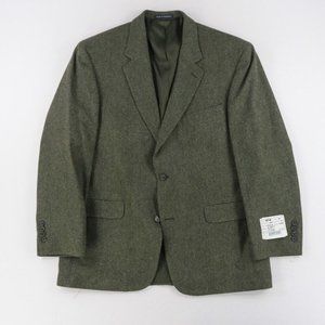NWOT Lands’ End 44 R Mens Forest Green Blazer Sportcoat Lambswool 2 Button